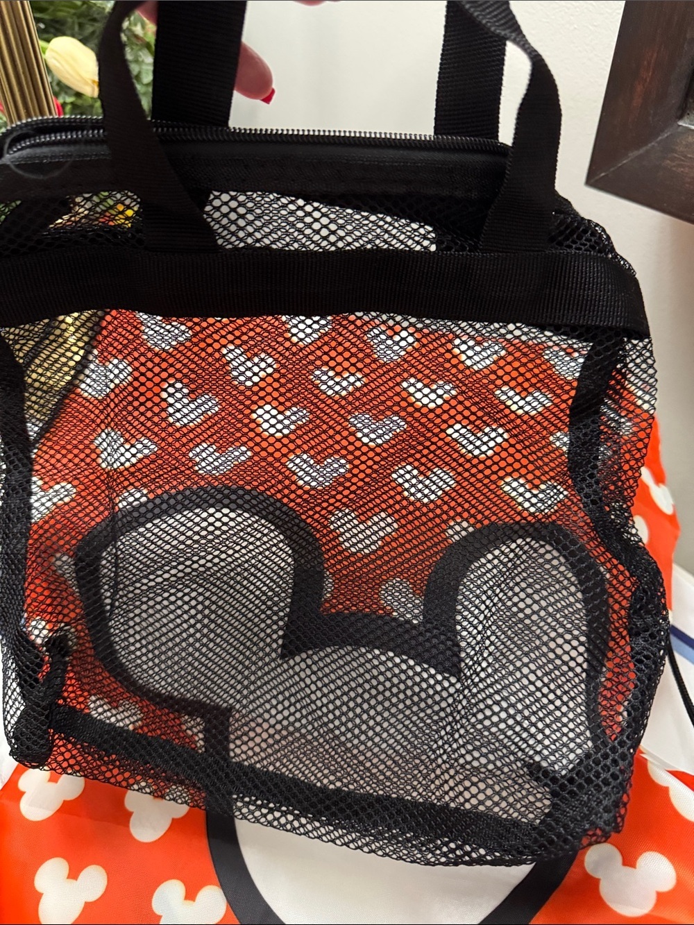 Disney Orange and White Mickey Mouse Tote with Accessories Bundle #3 - Picture 5 of 7